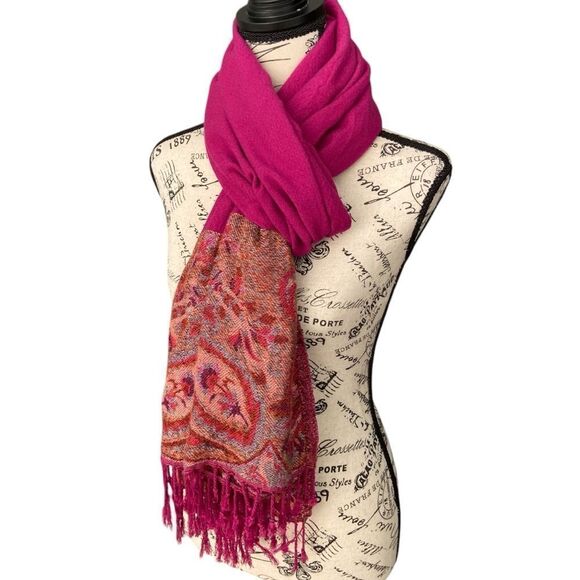 Paisley Print Colorful Scarf/Cover-ups in One Size - Picture 3 of 6